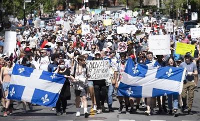 'Anxiety and frustration': Demonstrators protest Quebec language law