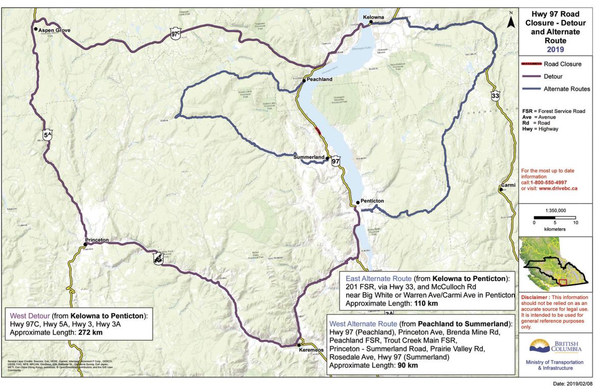 3rd Alternative Route Around Slide Opened News Pentictonherald Ca