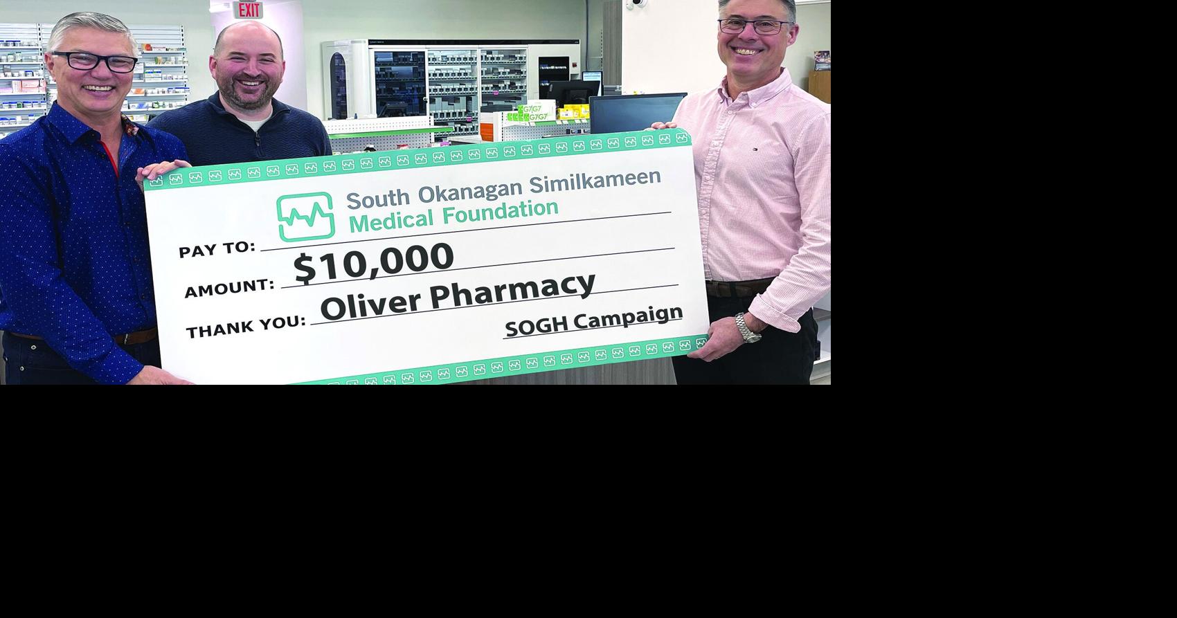Oliver Pharmacy donates $10K to hospital campaign