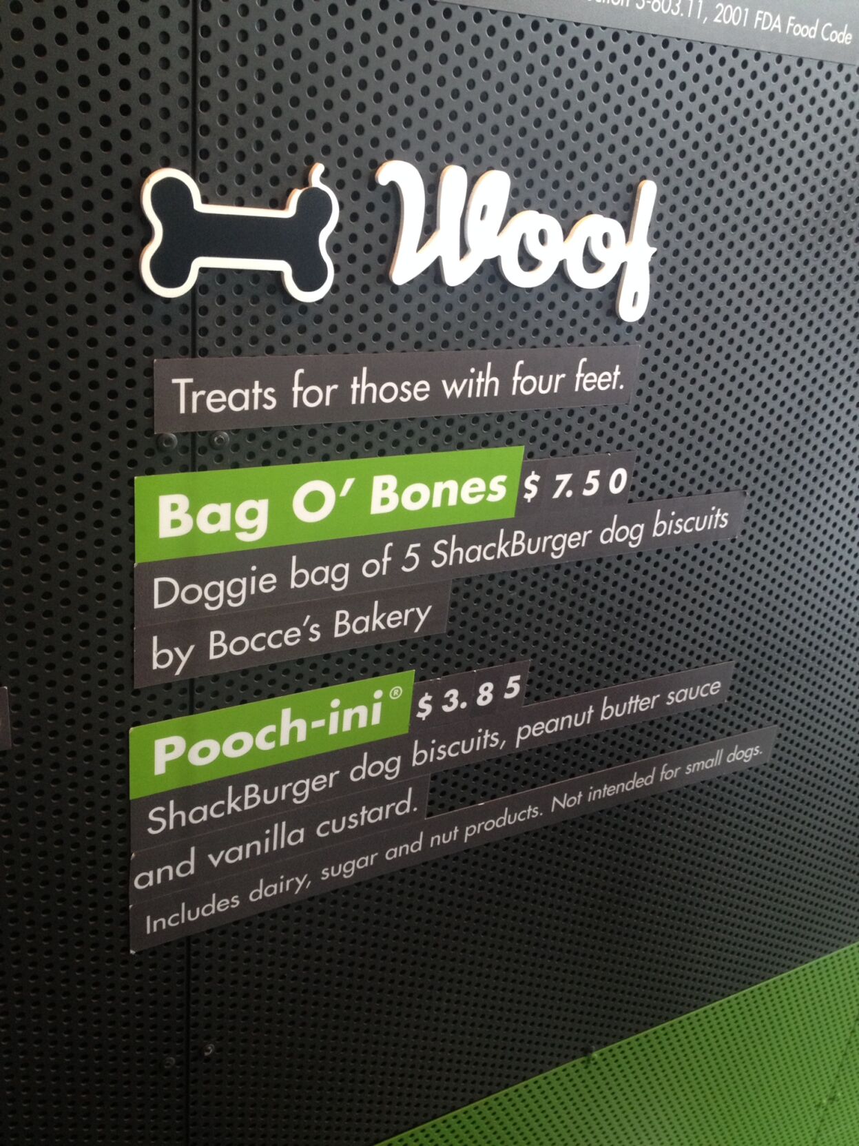 Shackburger shop dog biscuits