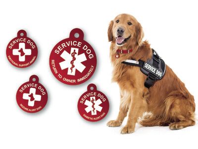 Service dog dog outlet tags