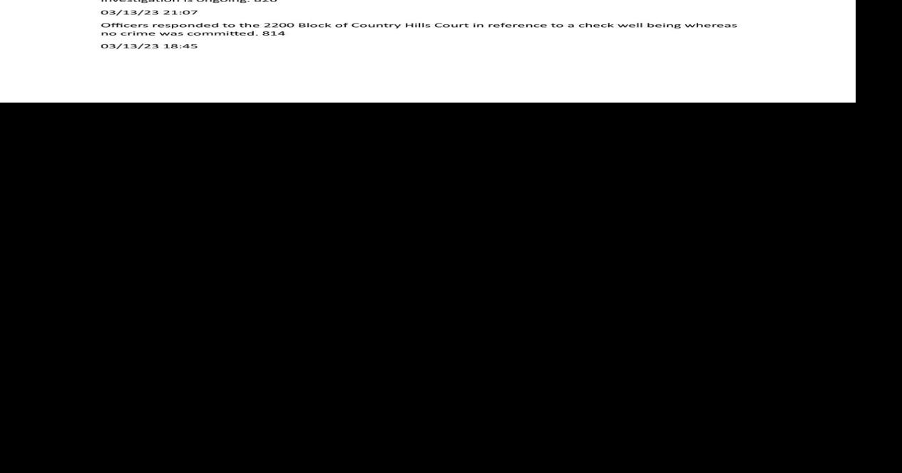 ROLLA POLICE MEDIA LOG 03/14/2023 Crime and Accident Reports