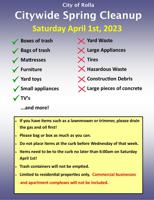 City-wide early spring cleanup April 1