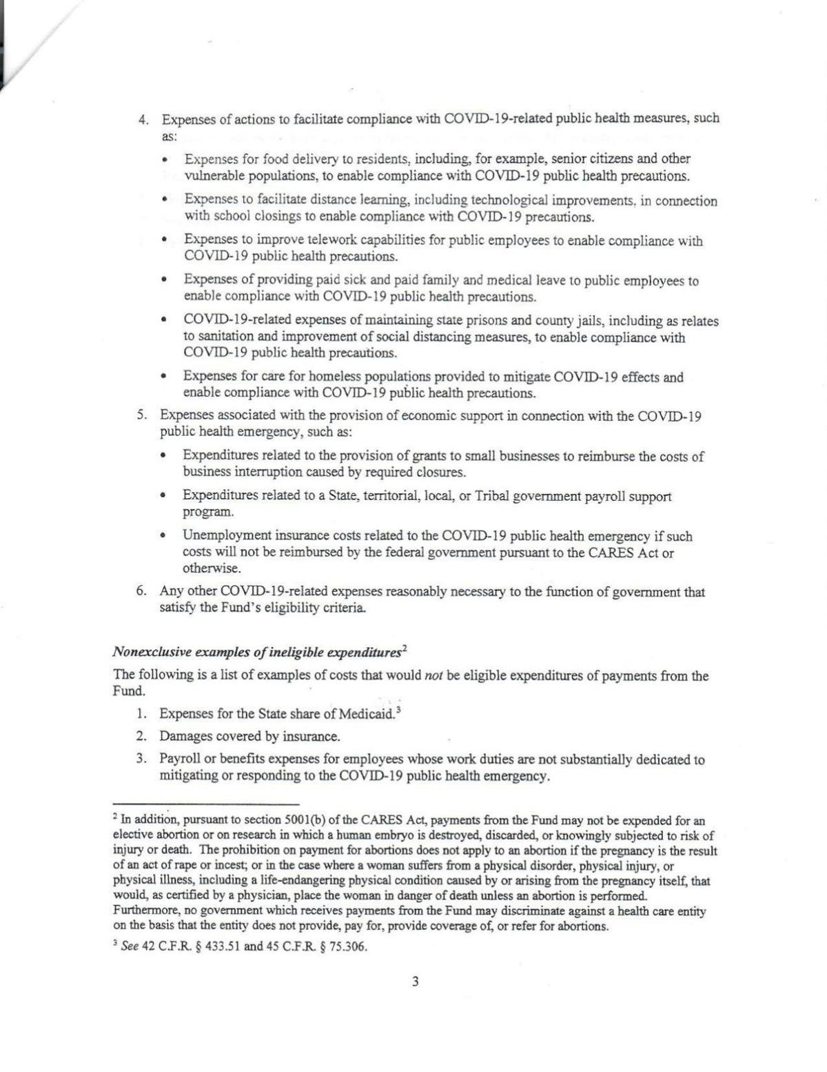 CARES Act guidance form Page 3
