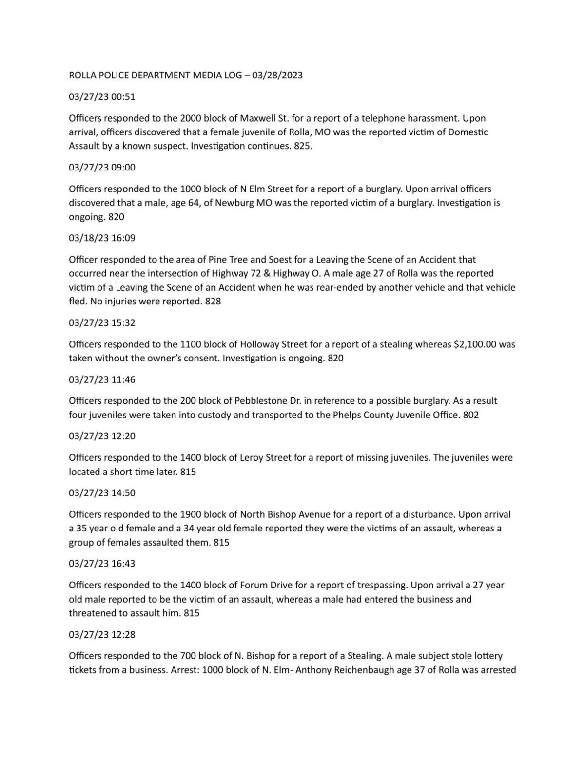 Rolla Police Reports - qmlmv81