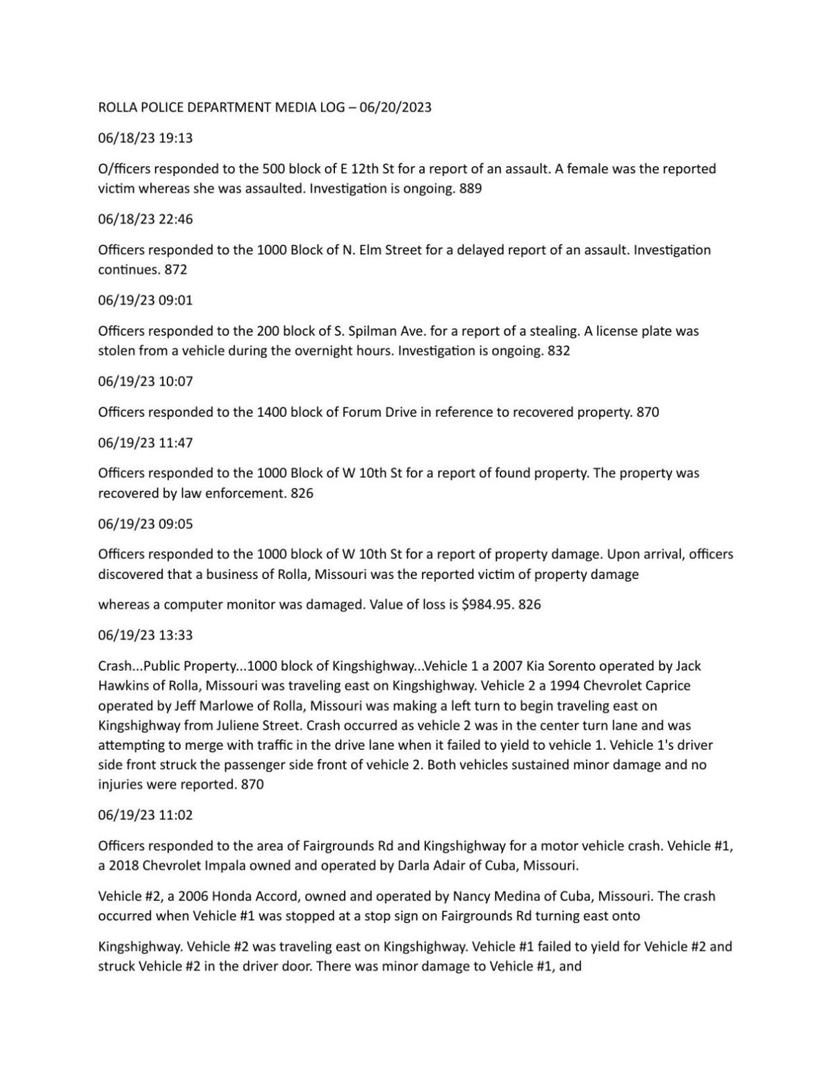 Rolla Police Reports - duqim5r