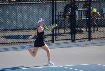 Kayla Harger competes in state tennis tournament