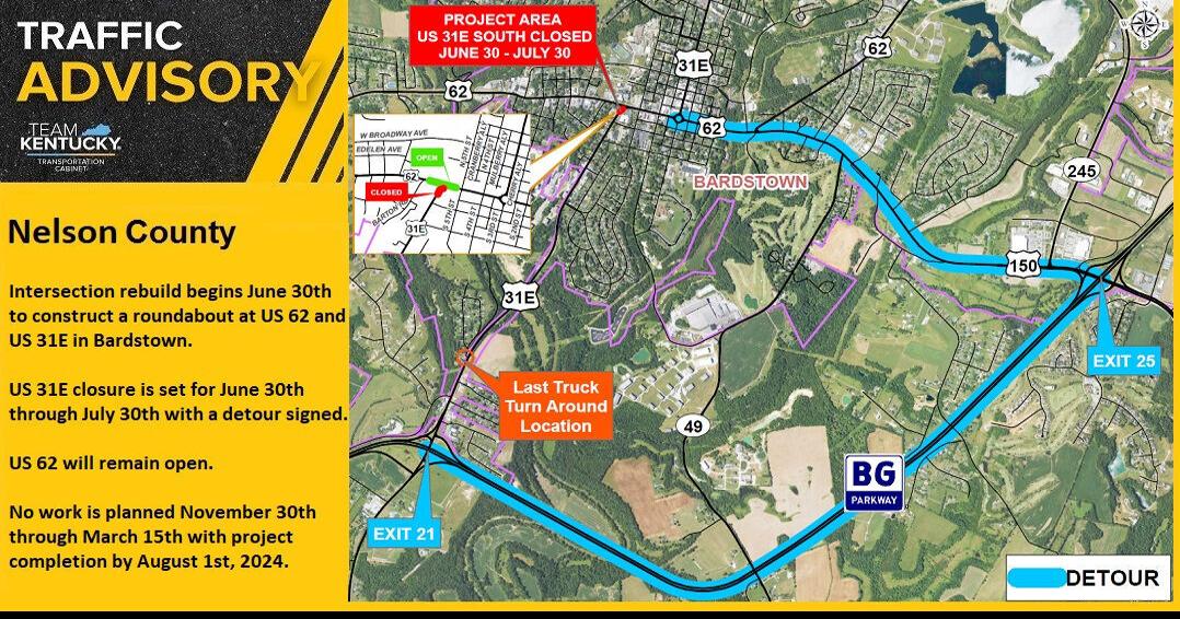 Bardstown project scheduled to rebuild U.S. 62 and U.S. 31E