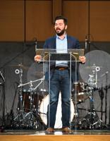 Brandon Blair, pastor and Iraq veteran, emphasizes Jesus saves and restores in chapel address