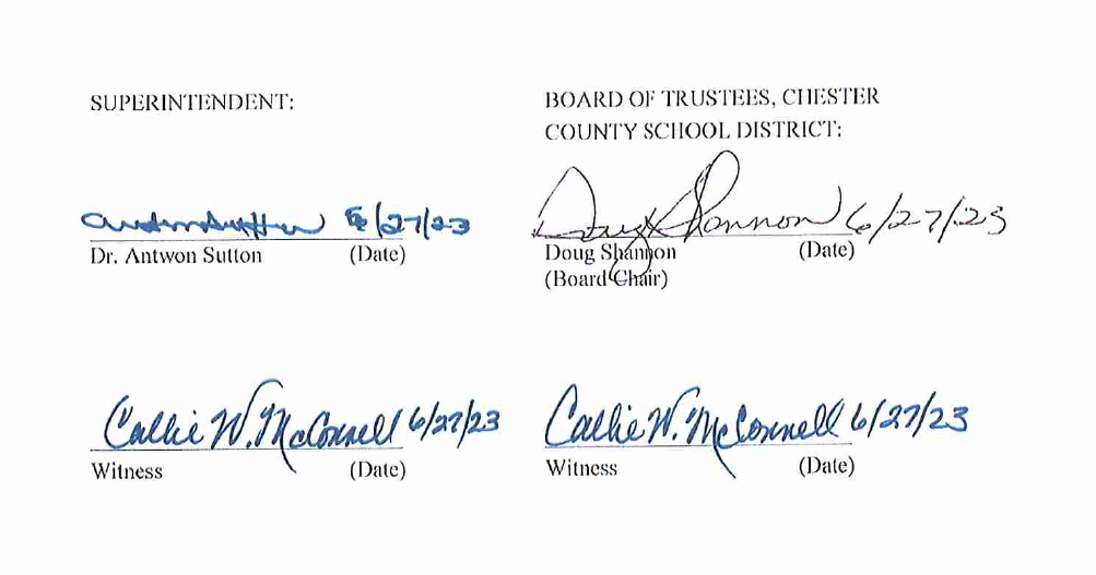 School District locates, sends to The N&R three different versions of amendment to Sutton’s employment contract (copy)
