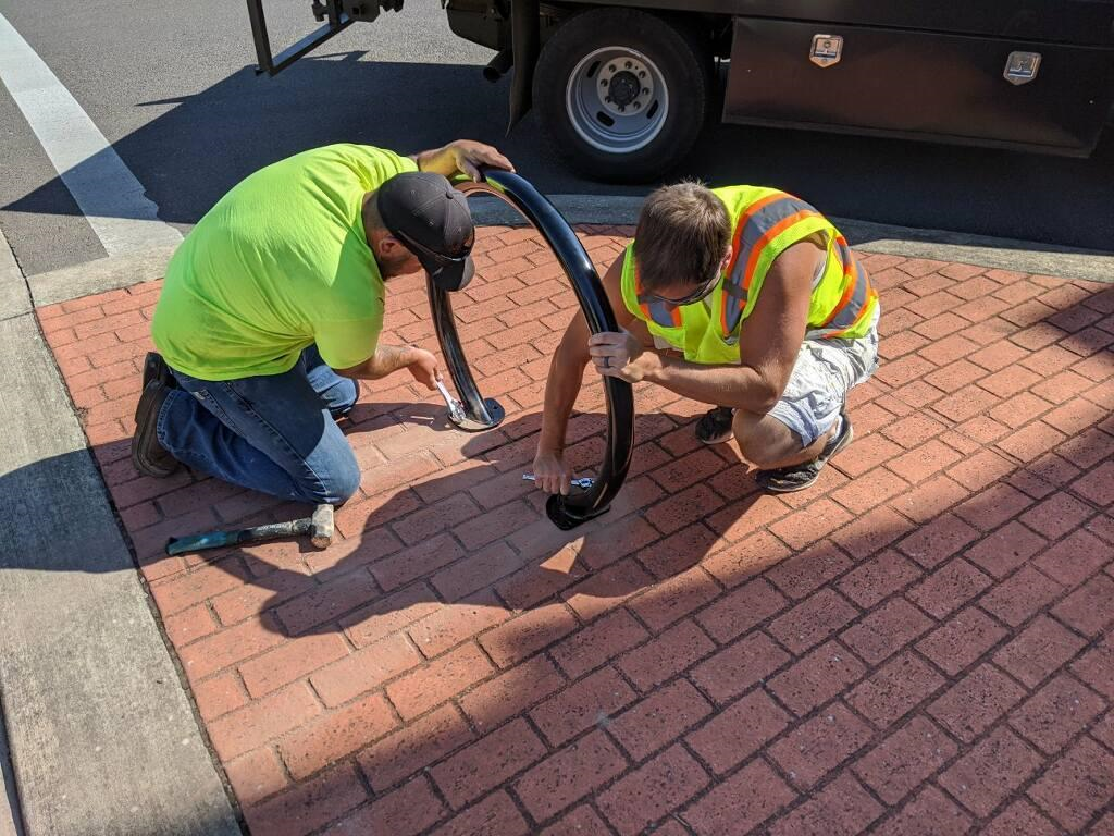 bike repair on road