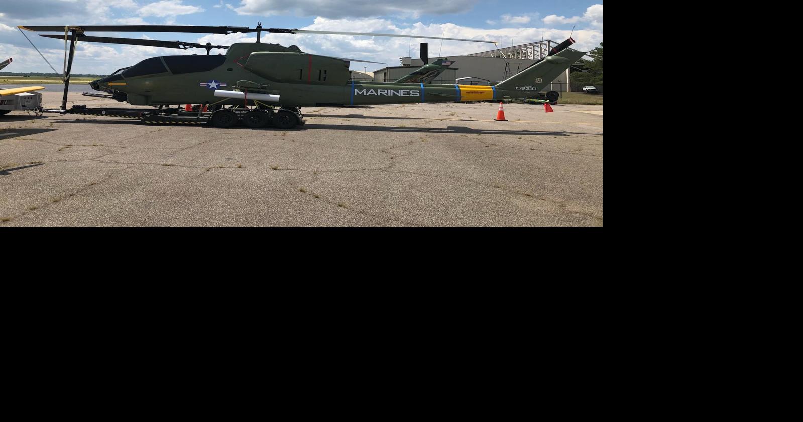 Cobra helicopter back at Patriots Point after renovation