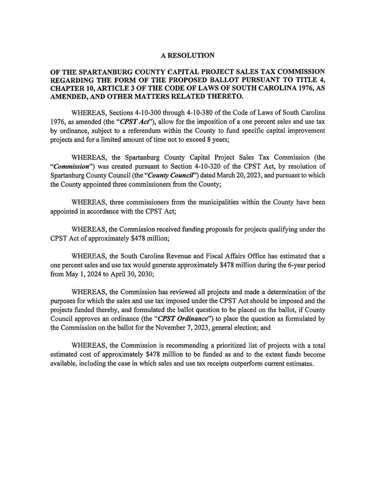 Spartanburg 1 sales tax could fund 478 million for roads