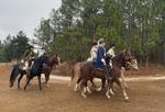 Volunteers on horseback in Revolutionary War reenactment