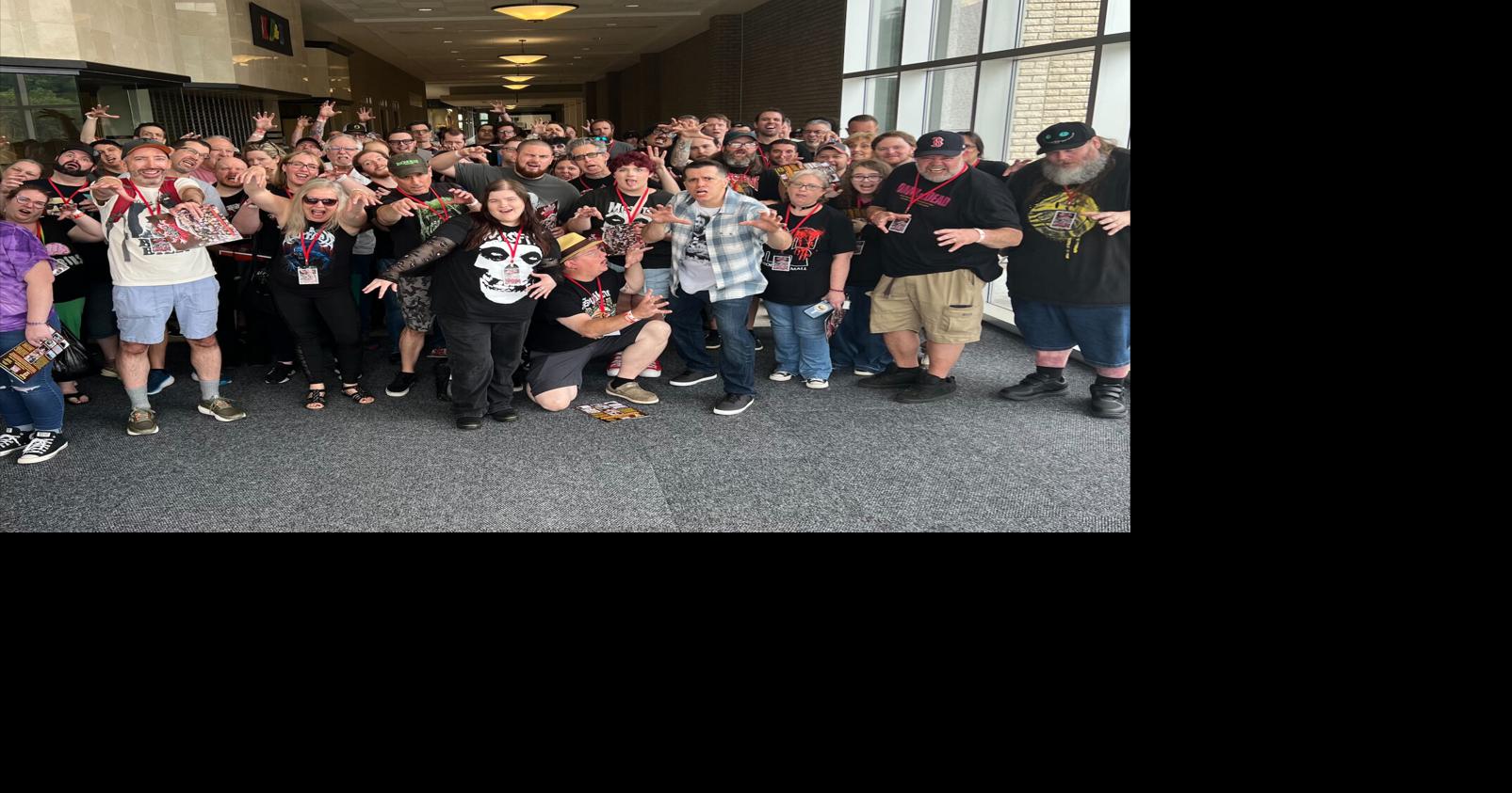 Lawrence DeVincentz and Living Dead Weekend participants at Monroeville Mall in Pa