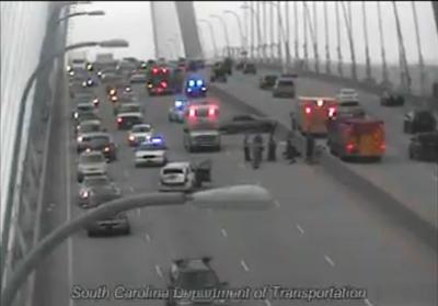 Accident on Arthur Ravenel Junior Bridge closes two southbound lanes