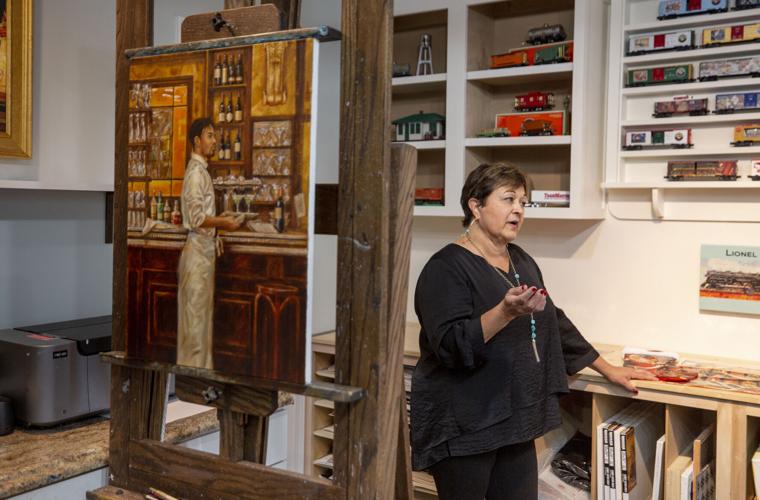 Photos The only Artist to paint Lionel Trains and her personal model