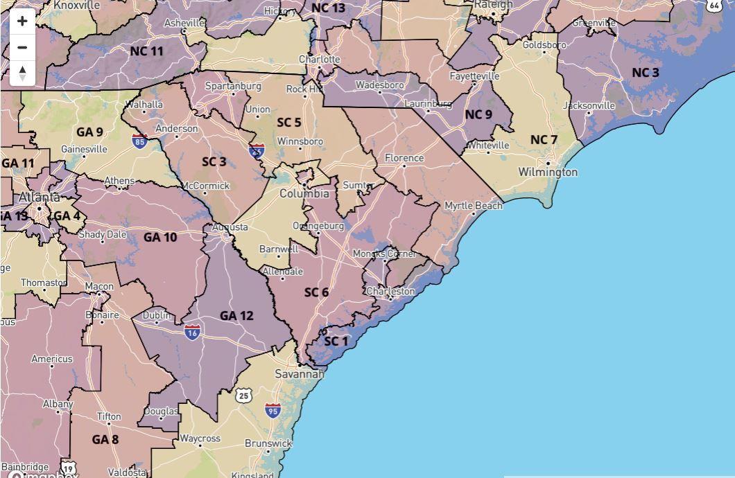 INTERACTIVE MAP Find your South Carolina US congressional district