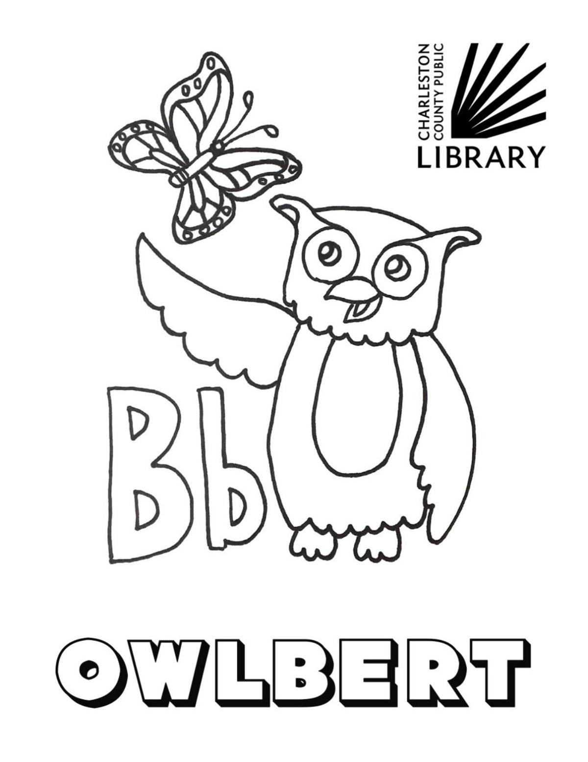 Owlbert B Coloring Page Butterfly Ccpl Postandcourier Com