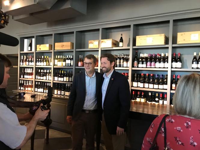 Wine importer Harry Root with US Representative Joe Cunningham