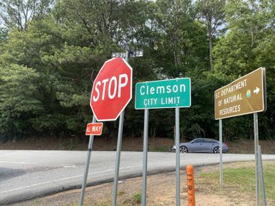 Three-way intersection of Old Stone Church and Cherry roads in Clemson (copy) (copy)