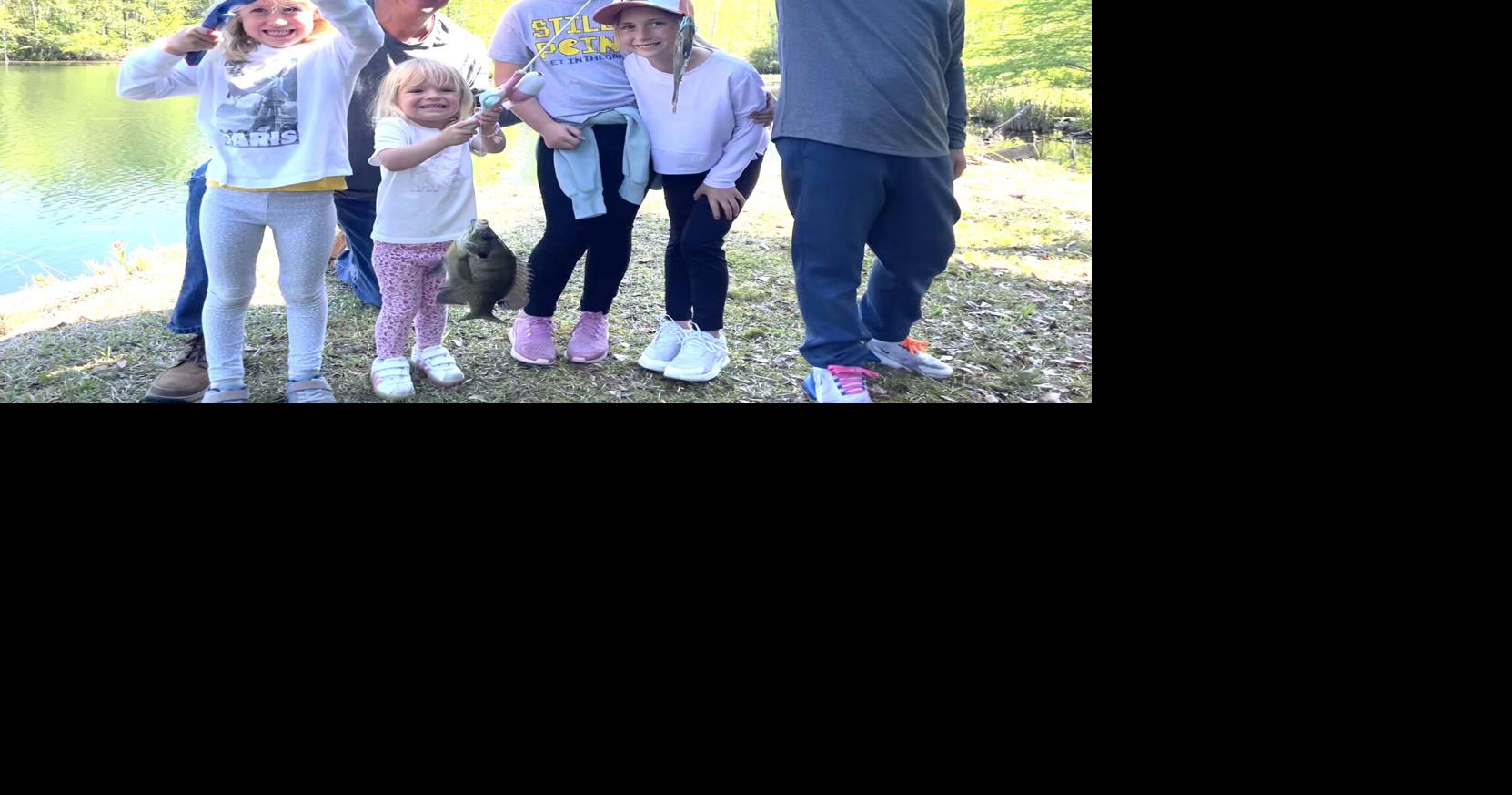Maddy Thomas, 2, caught her first fish near St. George