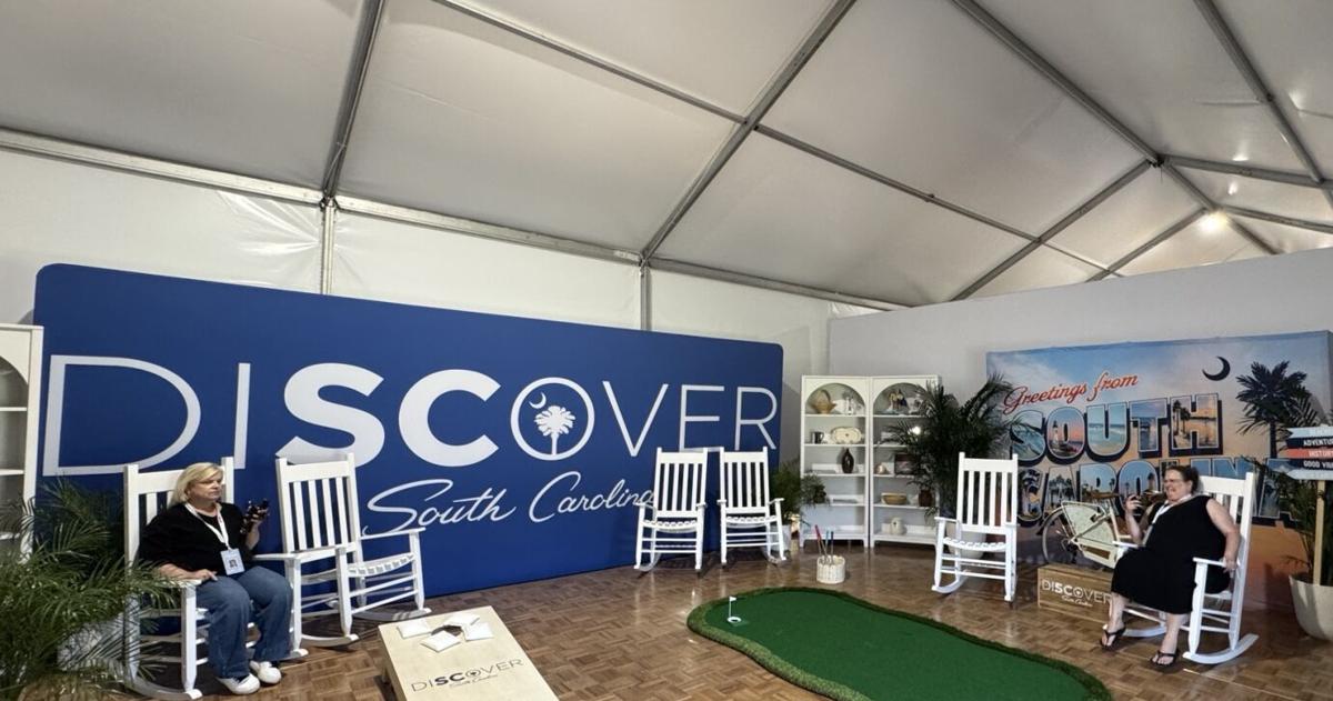 SC tent for the Great American State Fair features rocking chairs, Southern hospitality and AC
