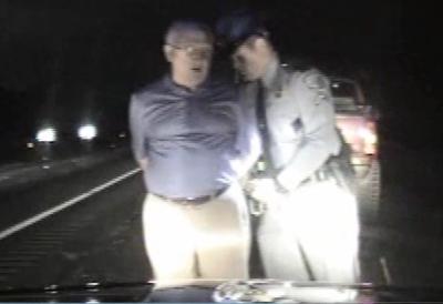Paul Campbell handcuffed dashcam