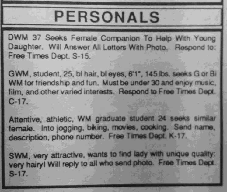 The Rise And Fall Of The Newspaper Personal Ad Postandcourier Com