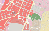 Zoning map of Greenville: central business district bounded to the east by U.S. 29