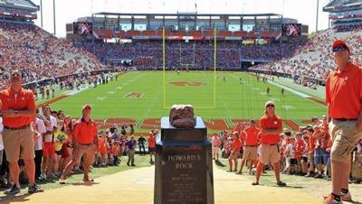 Clemson Removes Howards Rock Sports Postandcouriercom