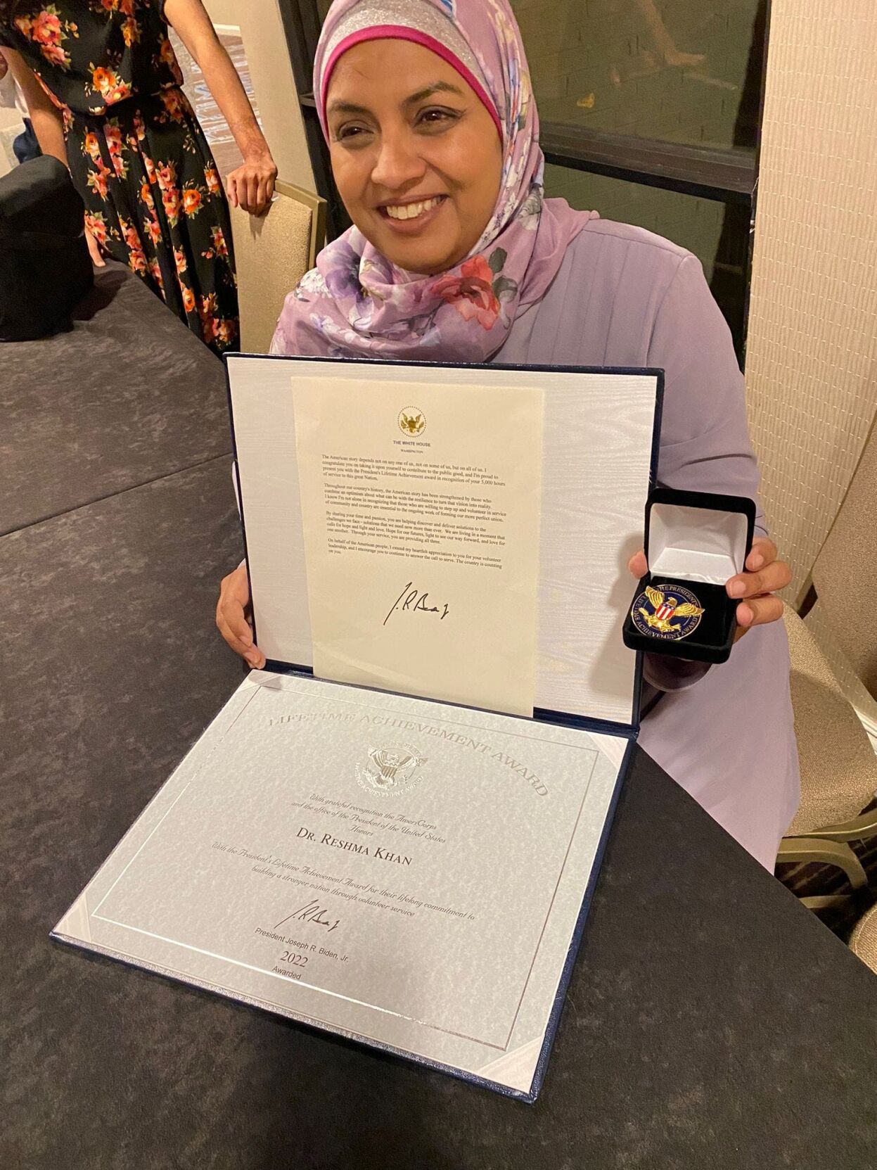 Dr. Reshma Khan honored with Lifetime Achievement Award through AmeriCorps