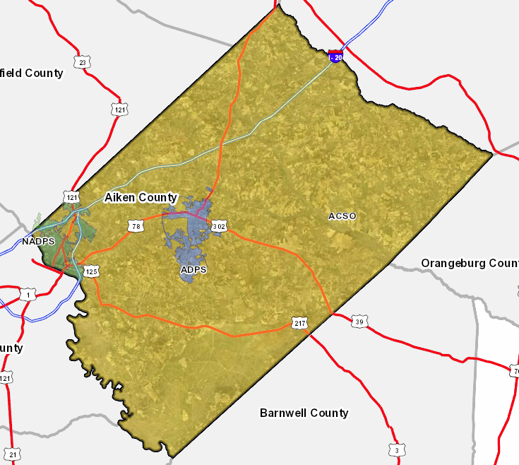 Aiken County Map