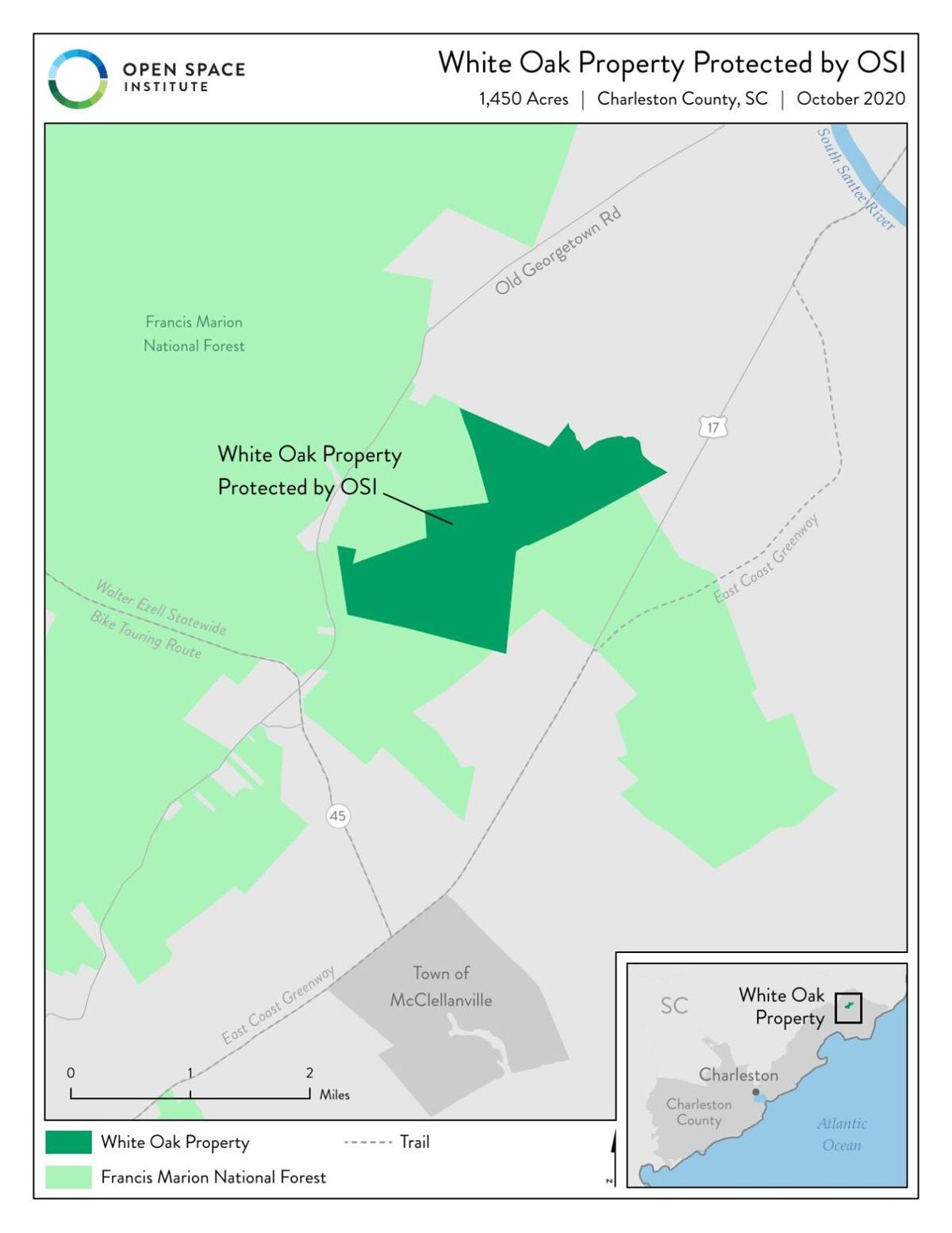 1,500 acres of historic land added to the Francis Marion National