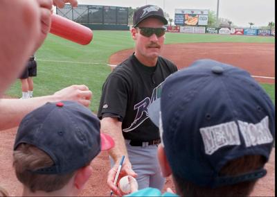 Wade Boggs visits McCoy Stadium for 'Shave or Not Shave' campaign