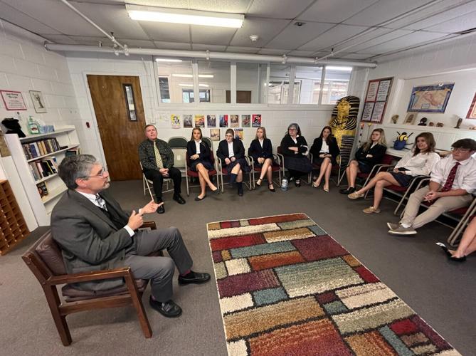 King Laurence teaches leadership skills to Mead Hall School Interact