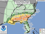Damaging thunderstorms, strong winds expected across southern SC on Tuesday, Wednesday