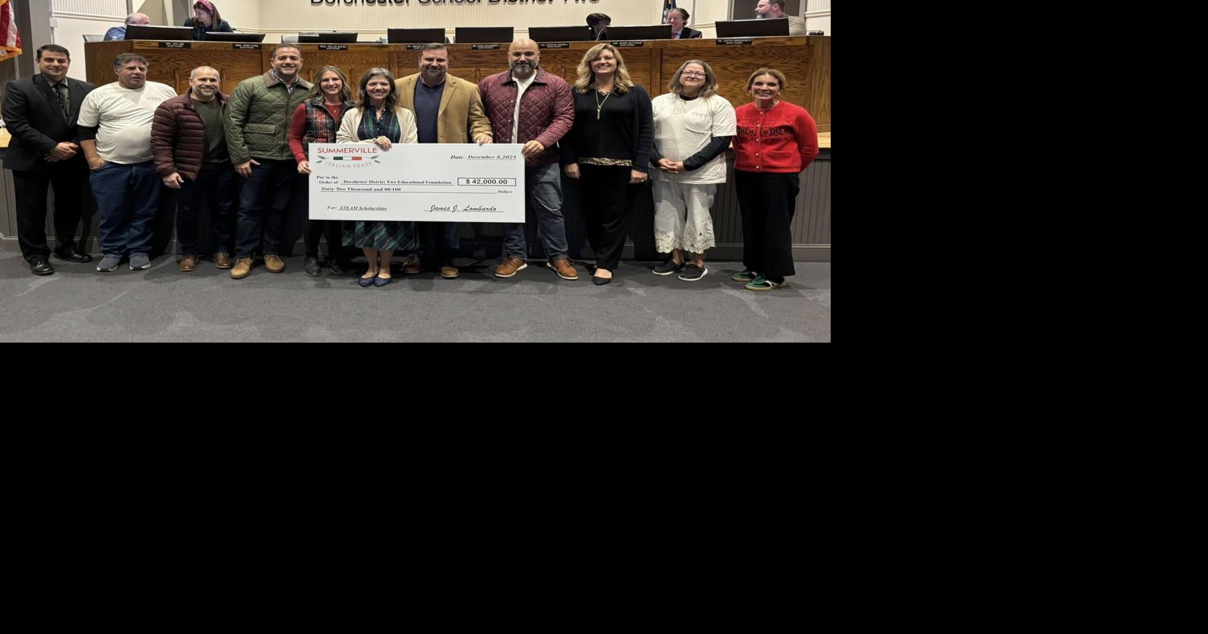 Summerville Italian Feast presents record $42K donation to DD2 Educational Foundation