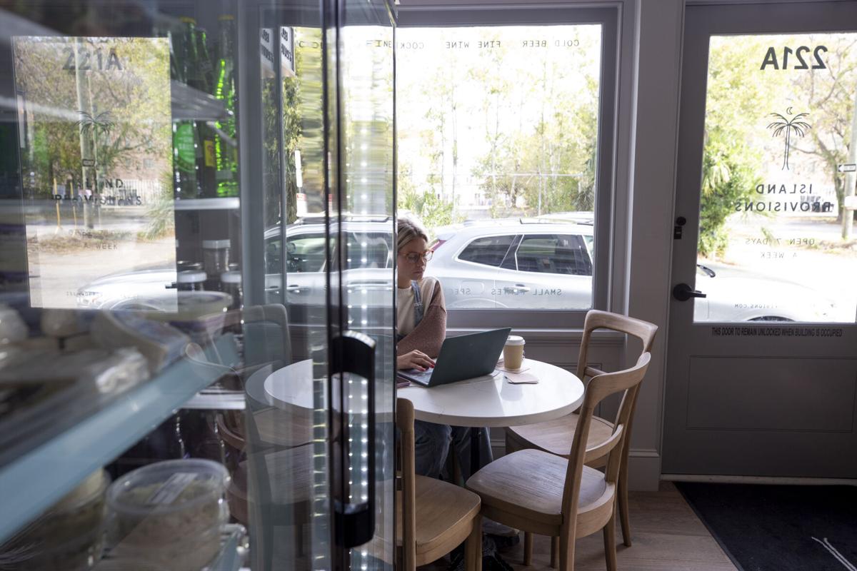 Island Provisions Patron at Laptop.JPG