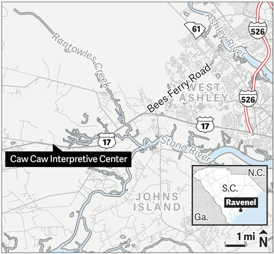 Caws Map Charleston County's Caw Caw Center adds additional 35 acres