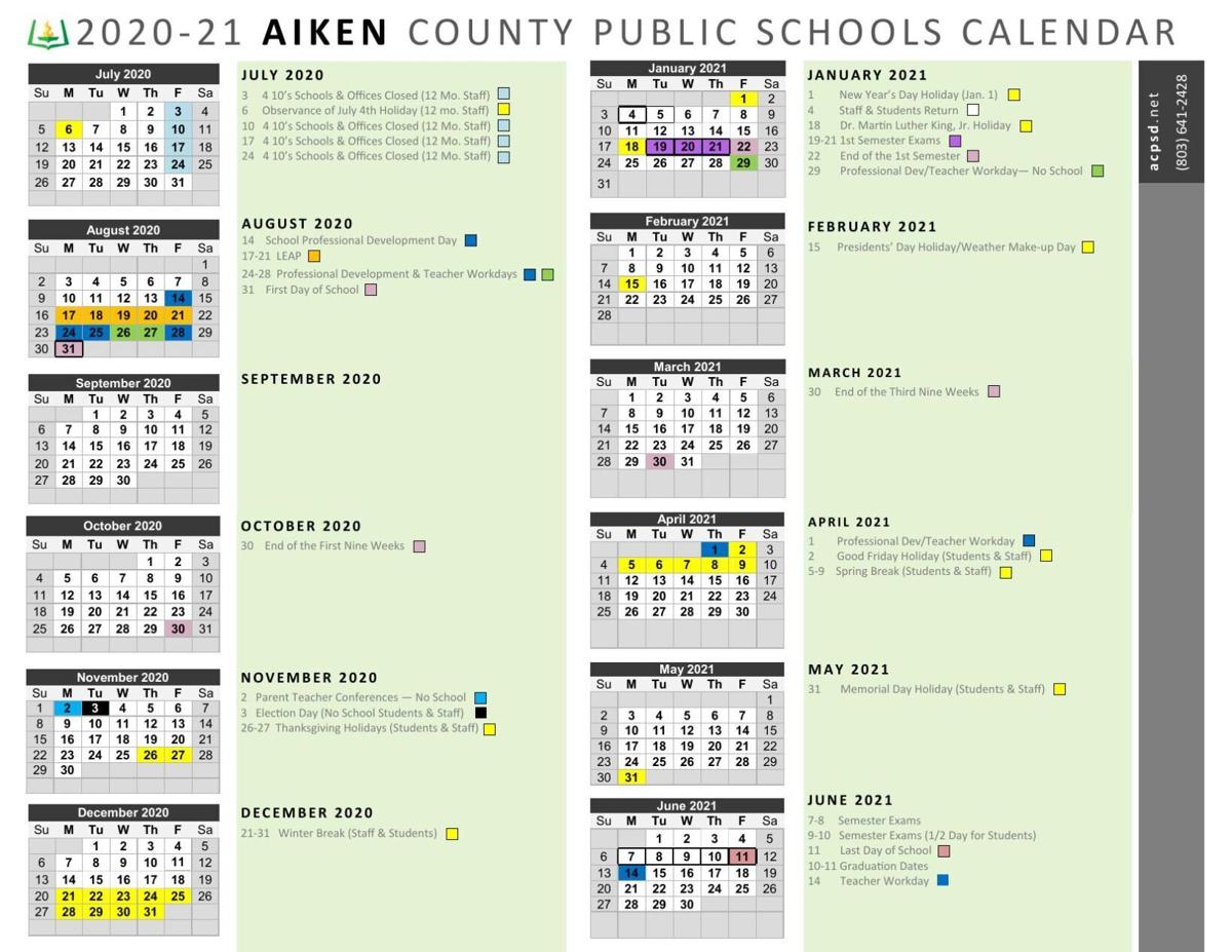 Edgefield County School Calendar