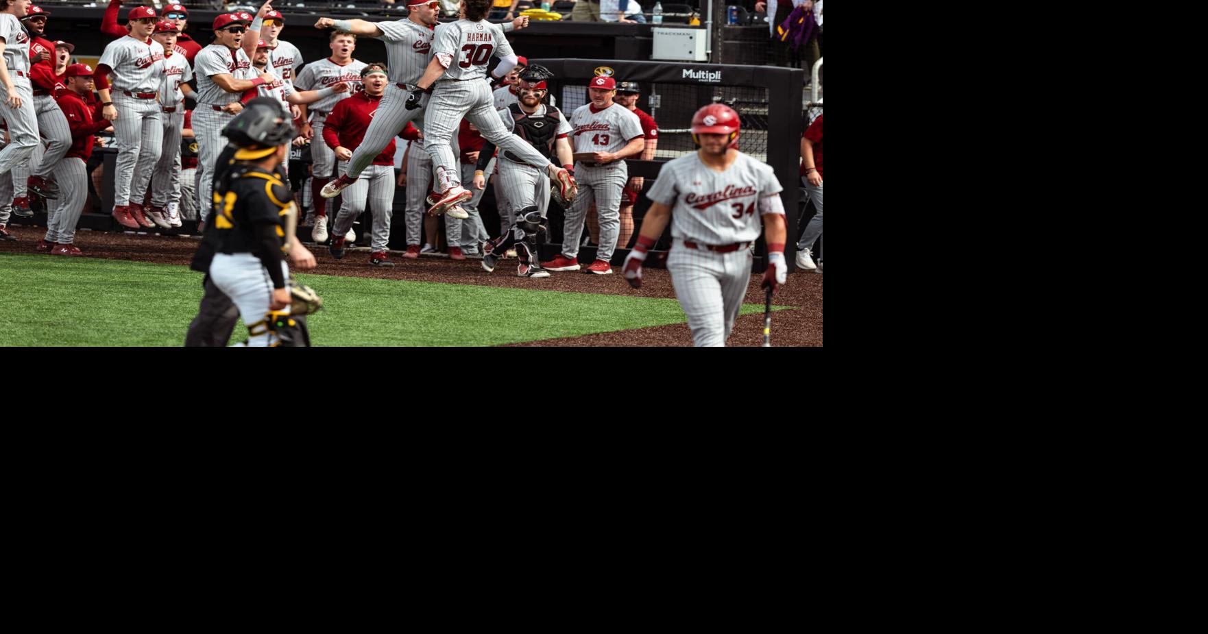 South Carolina sweeps Missouri; Tigers fall in 14 to No. 6 UNC; Cougars win 4th straight