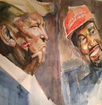Ment Nelson's portrait of Trump and Kanye (copy) (copy)