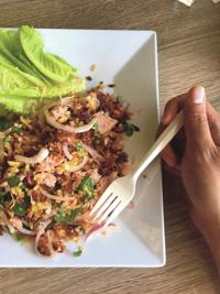 Duke's Pad Thai crispy rice