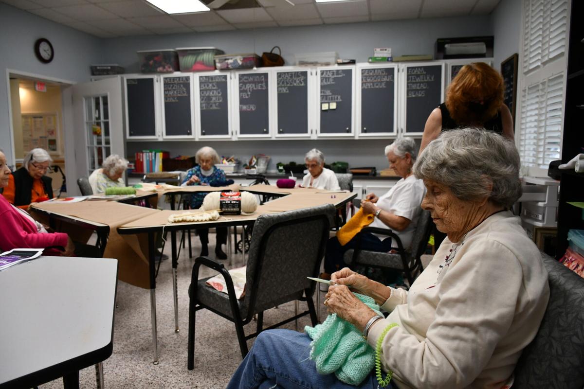 A Tight Knit Group Residents In The Village S Knitting Group Create Tree Huggers Community News Postandcourier Com