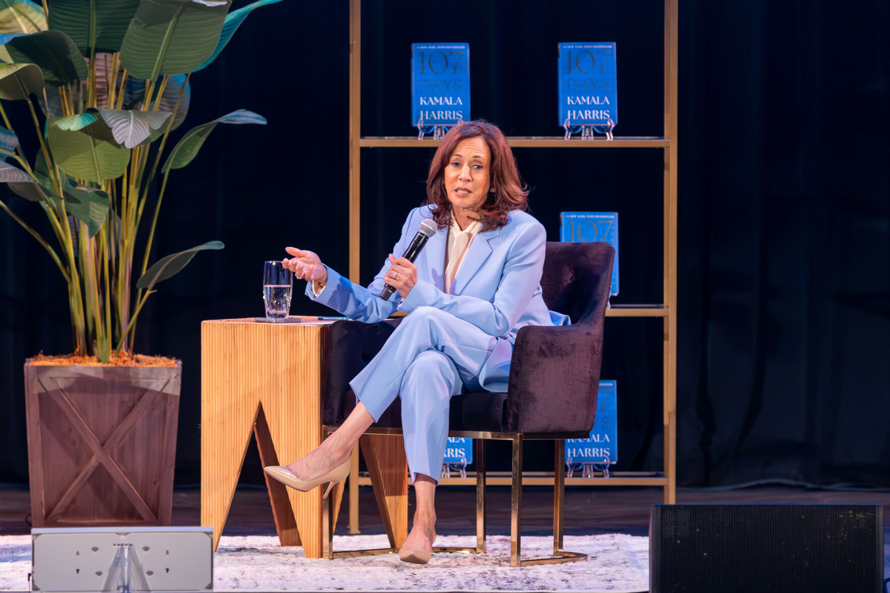 Kamala Harris criticizes Trump at Columbia book tour stop