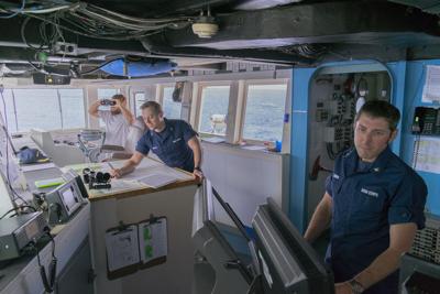 Capt. Daniel Simon aboard the NOAA ship Ronald Brown