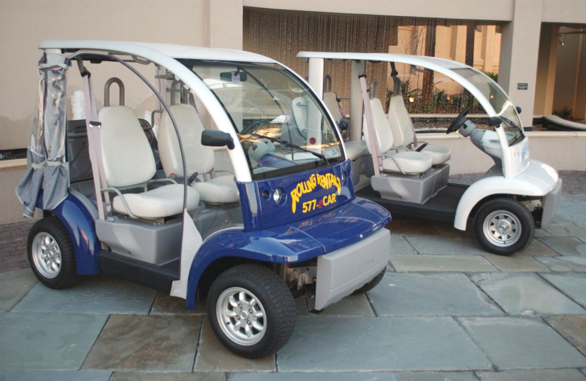 Parked No golf carts allowed in Myrtle Beach during Memorial Day