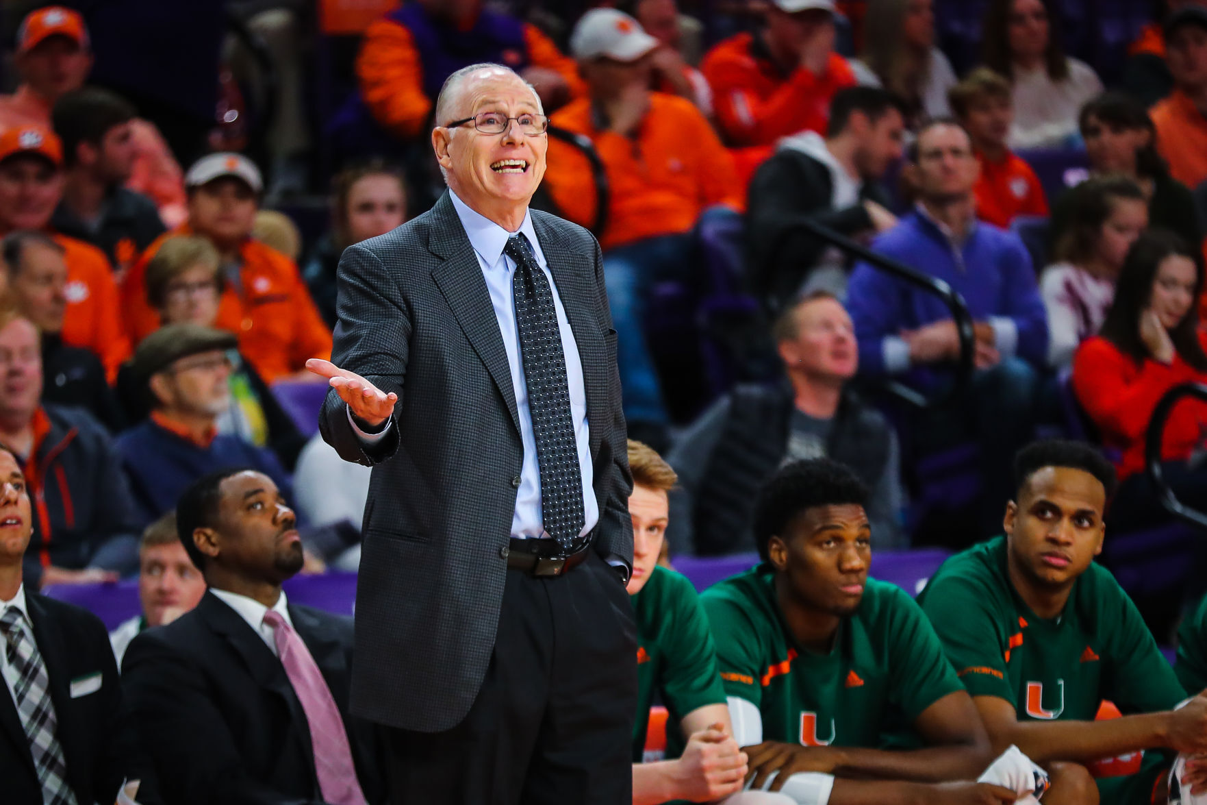 JIM LARRANAGA fashion MIAMI HURRICANES COACH SIGNED AUTOGRAPHED F/S BASKETBALL JSA COA!