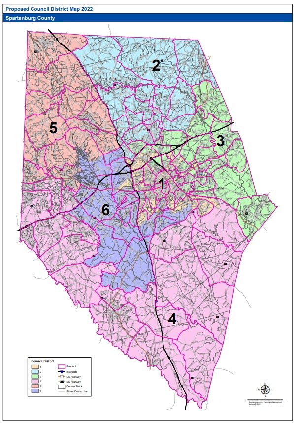 Spartanburg Sc Zoning Map Spartanburg County Council To Vote On Redrawn Districts | Spartanburg  Politics | Postandcourier.com